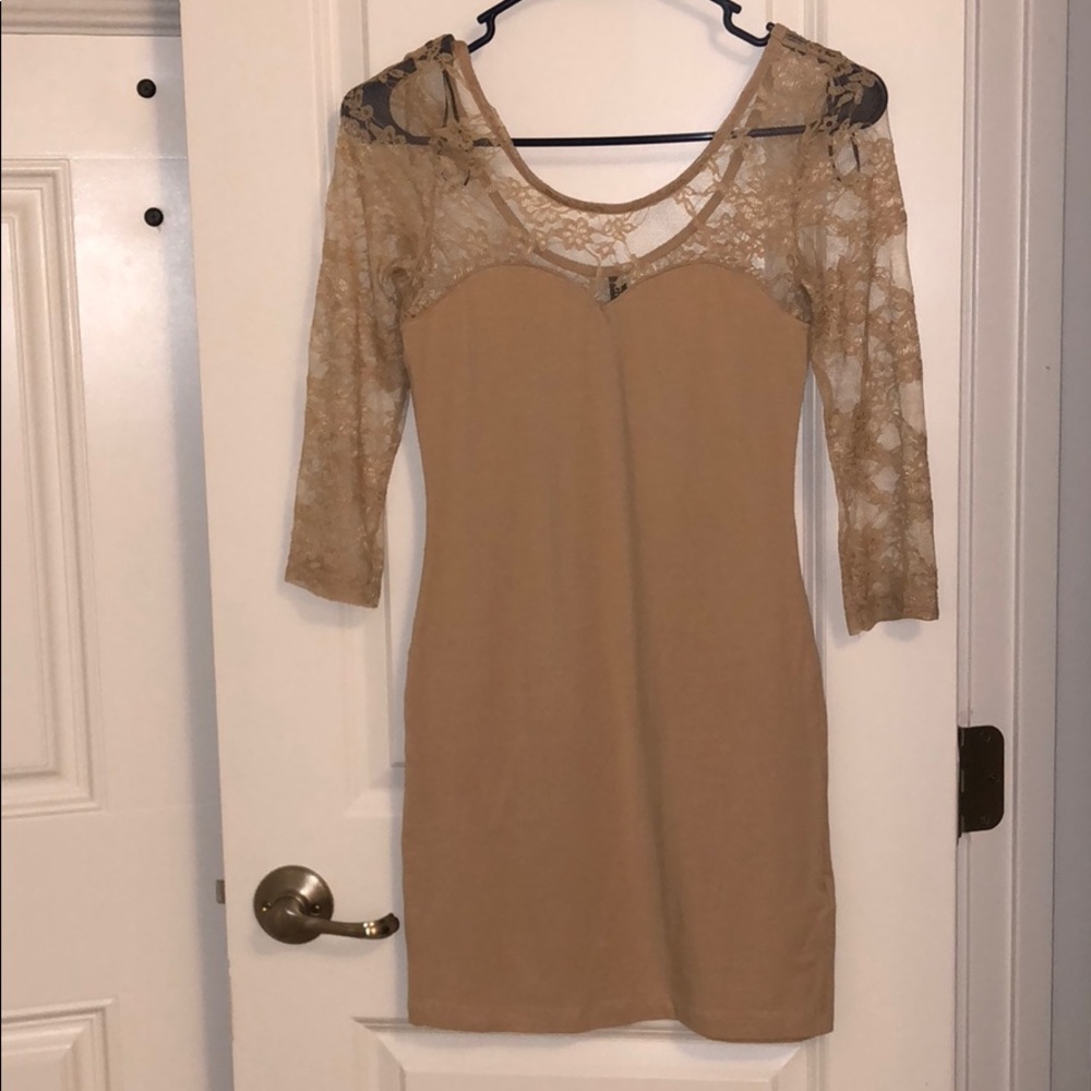H&M tan nude dress